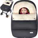 Orzbow Baby Car Seat Cover, Universal Winter Car Seat Cover with Adjustable Collar, Waterproof Carseat Covers Baby with Zipper, Warm Coral Fleece, Detachable and Machine Washable, Dark Grey