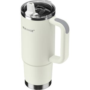 For Travel & Gym  Never Drink from a Moldy Lid Again: 30oz Hygienic Tumbler, 100% Leakproof Lid & Removable Foldable Spout. Reinforced Base, Fits Cup Holders- Cream