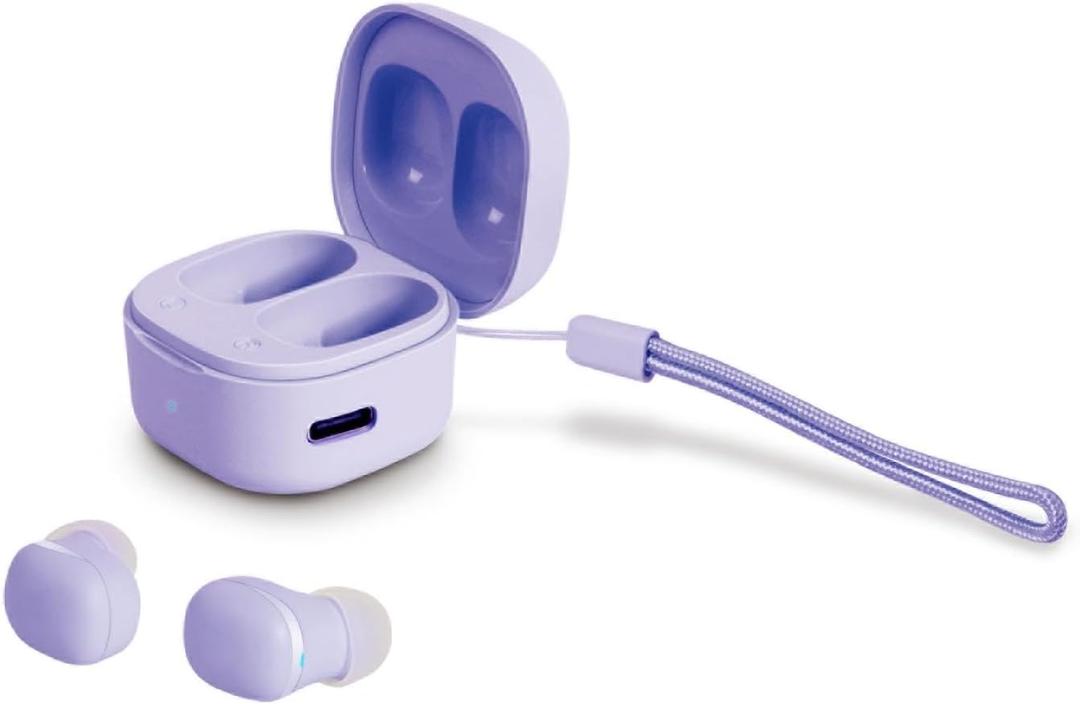 Kids Wireless Earbuds, Cute Color Ear Buds for Kids & Women, 2.5g Ultra-Light, Coin-Sized Charging Case, Bluetooth 5.4 Earphones for Workout &Outdoor, Laptop Pad Phones Compatible, Purple