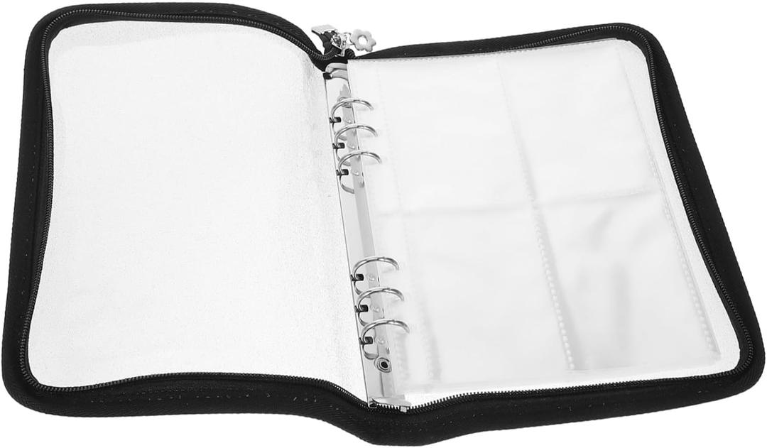 DOITOOL Photocard Binder Album Stylish Zippered Cover with Rings Refillable Photo Organizer for Kpop Cards Flexible Management for Travel Memories and Family Albums (Black)