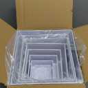 Large 8 Pcs White Acrylic Boxes for Display as Buffet Risers and Stands, Food Risers for Party, Table, including 10", 9", 8", 7", 6", 5", 4", 3" (Large, 8Pcs, White)