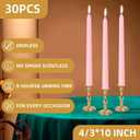 LYOBATH 30 Pack Pink Taper Candles - Taper Candles 10 Inch Dripless, Smokeless & Unscented - 8 Hours Long Burning - Ideal for Weddings, Dinner Parties, and Home Decor