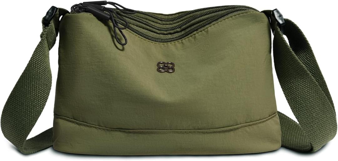 Eslcorri Crossbody Bags for Women, Small Shoulder Bag Nylon Simple Purse with Zipper, Lightweight Casual Mini Purse