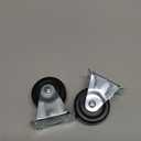 Murtenze 2 Inch Rubber Caster Wheels, Heavy Duty Fixed Casters Black Caster Wheels with Rigid Fixed Non-Swivel Top Plate for Furniture(Pack of 4)