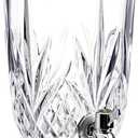 0.8 Gallon Glass Drink Dispenser for Parties 3L Crytal Iced Beverage Dispenser with Spigot Wedding Beverage Server for Party Bar (Floral)