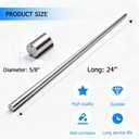 1 Pc 5/8" x 24" Chrome Plated Carbon Steel Round Rod — Chrome Coated Steel Bar for Shafts, Gears, Lathe Turning, Drill Press, Boring Machines & DIY Axle Projects