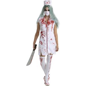 Morph Nurse Halloween Costume for Women, Scary Zombie Nurse Outfit, Creepy Nurse Attire for Halloween Fun (X-Large)