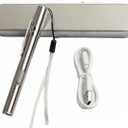 KIMISS Nurse Penlight - USB Rechargeable Yellow Pen Light Flashlight with 60LM Brightness, Stainless Steel, Pocket Clip - Ideal for Medical Professionals and Outdoor Use- 