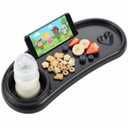 Li&Zhao Universal Stroller Snack Tray 3-in-1 Detachable Stroller Snack Tray Attachment with Secure Phone Holder, Spill-Proof Cup Holders Compartments, Easy-Clean Universal Snack Tray for Stroller