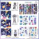 LaVenty Space Party Favor Space Themed Birthday Supplies Mini Notebook Stickers Wristbands Birthday Goodie Bag Fillers