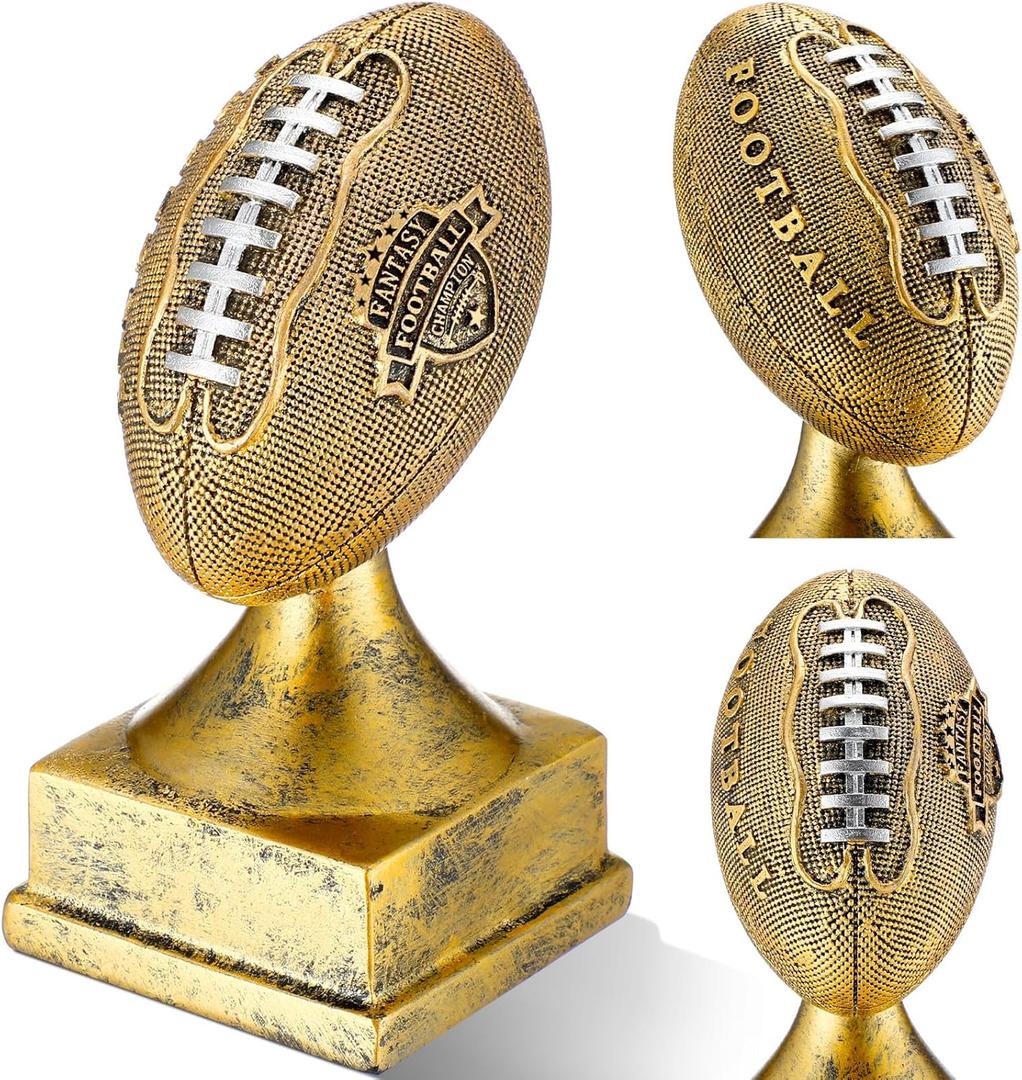 Fantasy Football Champion Trophy Winner Glory Award Celebrate The Game Winning Touchdown or Play Off Win (6", Gold)