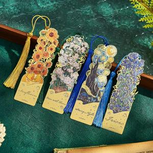8 PCS Metal Bookmark with Tassel, Van Gogh Book Marks for Reading Women & Men, Book Lovers Gift