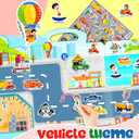 4 Set Reusable Sticker Book for Toddler Age 3-4, Quiet Sticker Books, Activity Books for Kids Ages 2+ Boy Girl Birthday Gifts