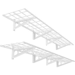 FLEXIMOUNTS 12-inch-by-72-inch Wall Shelf Garage Storage Rack Wall Mounted Floating Shelves,1x6ft ,white, 2-Pack