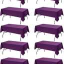 10-Pack Purple Tablecloths for Rectangle Tables, 60 x 102 Inches, Stain-Resistant Polyester Fabric for 6 Foot Tables - Washable Table Covers for Weddings, Banquets, Birthday Parties, Events