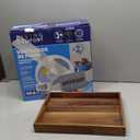 17 x 12 Inches Rectangle Walnut Wood Ottoman Tray with Handles, Serve Tea, Coffee, Classic Wooden Decorative Serving Tray