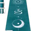 Yoga Mat With Strap 5mm Non Slip Suede & TPE - Eco-Friendly Fitness & Exercise Mat for Home Gym, Pilates, Hot Yoga, and Meditation - Lightweight Durable 72 x 24 inch Workout Mat for Women, Men (Green)