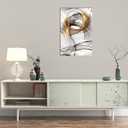 Abstract Wall Art Modern Abstract Wall Decor Gray And Gold Canvas Picture Painting Kitchen Prints Pictures for Home Living Dining Room 24 X 36Inches