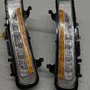 Xenon White LED Daytime Running Lighs with Amber Turn Signal Lamp Compatible for 2011-2014 Ford Edge Lower Bumper