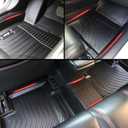 IKON MOTORSPORTS 3D TPE Floor Mats, Compatible with 2008-2012 Honda Accord Sedan 4-Door, All Weather Waterproof Anti-Slip Floor Liners, Front & 2nd Row Full Set Car Interior Accessories, Black