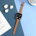 Premium Leather Strap Compatible with Apple Watch Series 11/10/9/8/SE, Soft Genuine Leather Camel Watch Band for Women and Men, 38/40/41/42mm