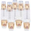 TEASlK 60 Pieces 16oz Magic Wizard Party Cups Disposable Magic Cups Plastic Drinking Cups for Halloween Party Birthday Vintage Castle Party Decoration(Castle)