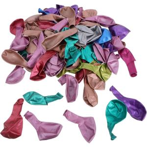 100pcs Metallic Balloons Rainbow Chrome 12-inch Helium Party Balloons for Birthday Wedding Shower Carnival Decorations Random Color