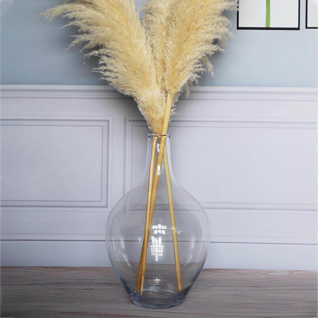 Big Large Transparent Clear Glass Vase Balloon Jug Tall Floor Vases for Centerpieces Home Decor Modern Vase for Wedding Party Living Room Office Housewarming Gift (XL Transparent)
