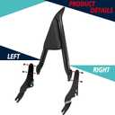 YHMOTO Detachable Passenger Backrest Sissy Bar for Harley Touring Road King Road Glide Street Glide Electra Glide CVO 2009-2026