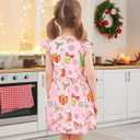 Girl Christmas Dress A Line Casual Dresses Toddler Santa Xmas Tree Candy Cane Dress Kids Knee Length Dresses (5-6 Years, Yellow)