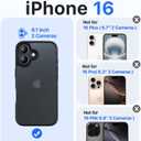 for iPhone 16 Case, [Military-Grade Drop Protection][Anti-Yellowing] Shockproof Protective Translucent Matte Cover for iPhone 16 Phone Case,Titanium Black