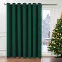 BGment Sliding Door Curtain 100 X 84 Inches, Wide Thermal Blackout Curtains Room Darkening Room Divider Window Curtain, 1 Panel, Emerald Green, 84 Length X Wide 100