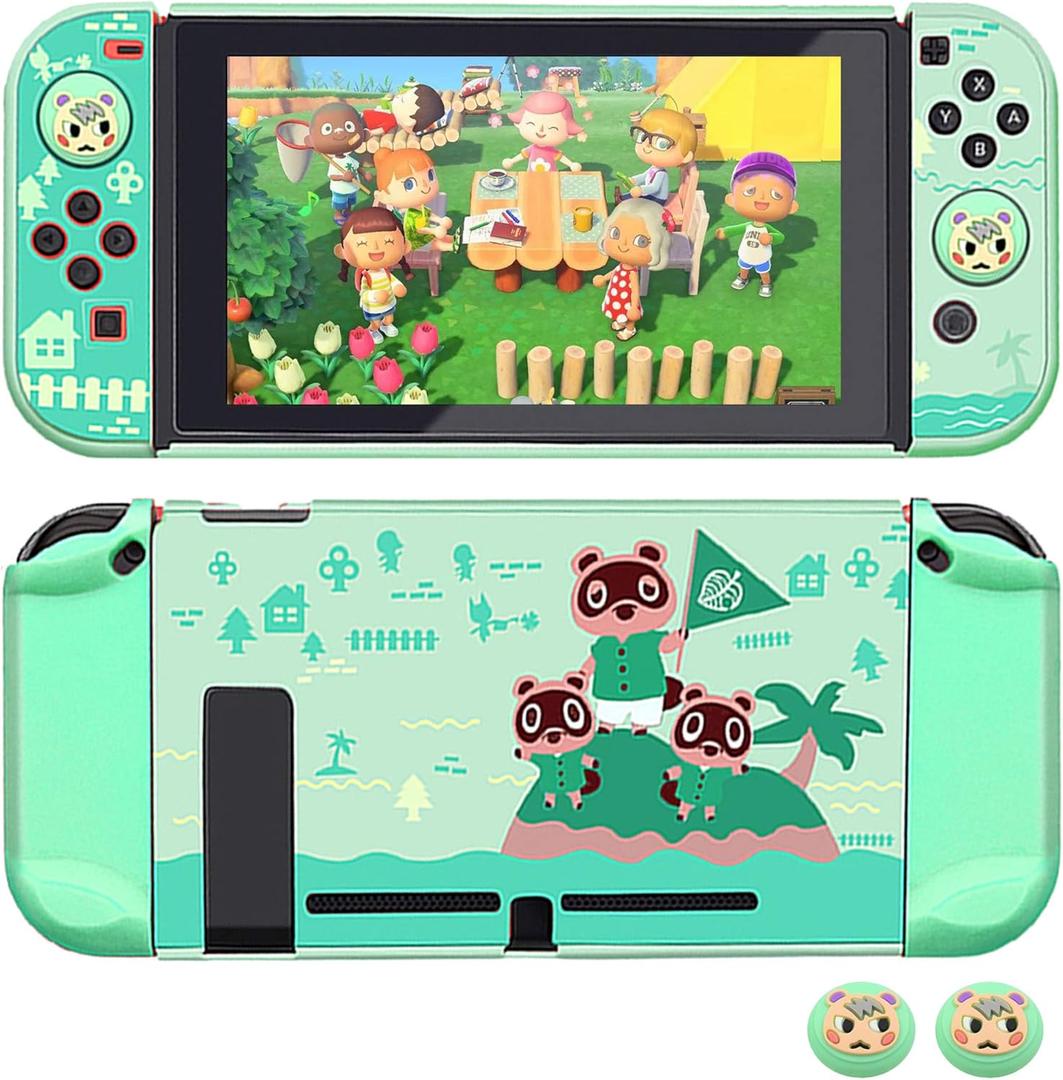 Dockable Case for Nintendo Switch, FANPL Protective Case Cover for Nintendo Switch and Joy Con Controller with 2 Marshal Design Thumb Grips - (for Animal Crossing Island Version) Dockable Case for Nintendo Switch, FANPL Protective Case Cover for Nintendo Switch and Joy Con Controller with 2 Marshal Design Thumb Grips - (for Animal Crossing Island Version)