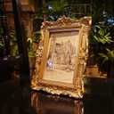 5x7 Vintage Picture Frame, Antique Gold Ornate Photo Frame for Wall Hanging or Tabletop Display, Retro Home Decor, Photo Gallery Art Deco