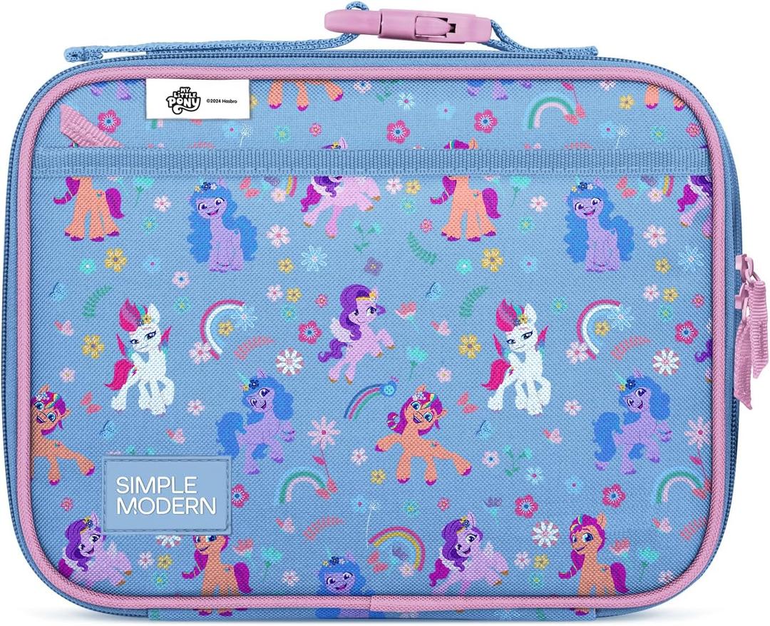 Simple Modern My Little Pony Kids Lunch Box for School | Reusable Insulated Lunch Bag for Toddler, Girl, and Boy | Exterior & Interior Pockets | Hadley Collection | My Little Pony Garden of Rainbows (Regular)