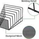 2 Pack Multi Step File Organizer Incline Desktop File Sorter Metal Wire Mesh Step File Letter Sorter, 7 Sections, Black