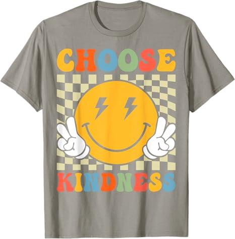 Choose Kindness Retro Groovy Be Kind Inspirational Kids T-Shirt, Size Kids 10