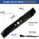 LT1045 46'' Mulching Blades for Cub Cadet Troy Bilt LT1046 LX460 LX465 LX466 LX468 GTX2446 LTX2146 54 inch Deck Riding Mower Lawn Tractor Replace 942-0611A 942-0612A 742-0611A 942-04124, 3 Pack, Black