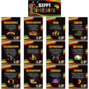 Renbuzhu 13PCS Juneteenth History Posters Decorations Freedoom Day Inspirational Poster Classroom Educational Wall Bulletin Board Decor