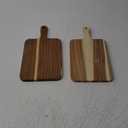 ZeQi 2 Pack Small Acacia Wood Cutting Board with Handle 13.7''X7'', Chopping Board, Charcuterie Board, Serving Board for Cheese, Bread, Meat, Vegetables & Fruits (2 Pack Rectangular)