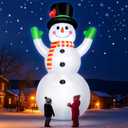10FT Christmas Inflatables Snowman Wear Magic Hat, Blow Up Outdoor Decorations, Giant Snow Man Built-in Bright LED Light, Xmas Yard Decor for Festive Holiday Garden Patio Lawn Display Mall Hall Party