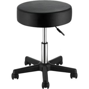 VEVOR Rolling Stools with Wheels, 400 LBS Weight Capacity Adjustable Height Stool with Ultra-Thick Seat Cushion, Swivel Stools Chair for Salon, Bar, Home, Office, Tatoo, Medical, Massage, Black
