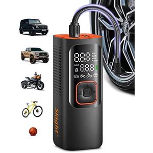 Skight Tire Inflator Portable Air Compressor - Powerful 160PSI & 2X Faster, Accurate Pressure LCD Display, Cordless Easy Operation - Portable Air Pump for Car, Motorcycle, E-Bike, Ball