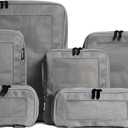 Compression Packing Cubes for Travel - Luggage Organizer Bags - Double Zipper Packing Cubes for Suitcases (6-Pack, Dark Grey)