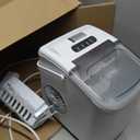 EUHOMY Countertop Ice Maker Machine with Handle, 26lbs Per Day, 9 Ice Cubes Ready in 6 Mins, Auto-Cleaning Portable Ice Maker with Basket and Scoop, for Home/Kitchen/Camping/RV (White)