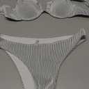 SweatyRocks Women's 2 Piece Bikini Set Striped Print Spaghetti Strap Push Up Swimsuit Size M