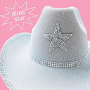 Silver Cowboy Hat Sparkly Sequin Cowgirl Hat Glitter Star Rave Hat for Bachelorette Party Halloween Costume Hats