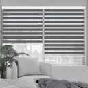 Kokorona Zebra Blinds Roller Shades Cordless Window Blinds with Valance Cover, Day and Night Sheer Shades Dual Layer Fabric for Light Control Light Filtering Privacy, Dark Grey, 21" W X 72" H