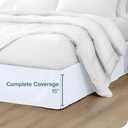 Bare Home Queen Bed Skirt - 15-Inch Tailored Drop Easy Fit - Bed Skirt for Beds - Center & Corner Pleats (Queen, White)