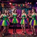 Shihanee 9 Pcs Tutu Skirt Adult Rainbow Tutus Running Women Skirt Elastic Carnival Dance Costumes for Party